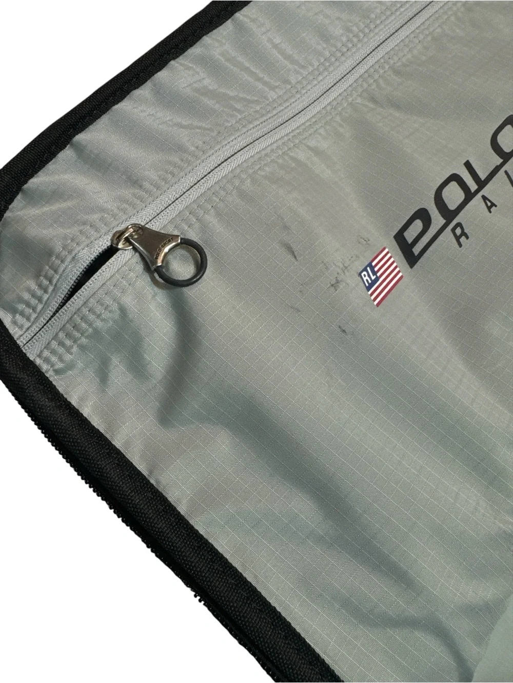 Vintage 1990s Black Polo Sport Ralph Lauren Large Rolling Duffle Bag 30”x17”x15”